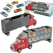 Samochody i pojazdy dla dzieci - LT360 LAWETA Z WYRZUTNIĄ TIR NA 12 SAMOCHODÓW AUTA 7 AUT - miniaturka - grafika 1