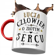 Kubki - Kubek Czerwony Dla Łucji Przyjaciółki Na Prezent z Nadrukiem ze Zdjęciem+ Opakowanie na prezent (wzór 01) - miniaturka - grafika 1