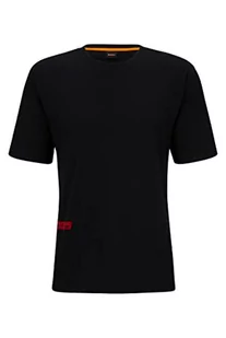 BOSS Męski t-shirt TeeSevenFlash Relaxed-Fit z bawełny z nadrukiem w stylu wyścigowym, czarny (Black1), 3XL - Koszulki męskie - miniaturka - grafika 1