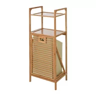 Półki do salonu - Bathroom Solutions Regał, 2 półki i kosz na pranie, bambus, 95 cm - miniaturka - grafika 1