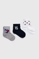 Skarpetki dla dzieci - Tommy Hilfiger skarpetki niemowlęce 3-pack kolor granatowy - miniaturka - grafika 1