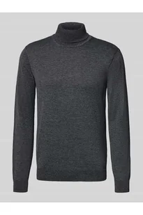 Sweter z wywijanym kołnierzem i detalem z logo - Blend - Swetry męskie - miniaturka - grafika 1