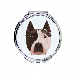 Amstaff Lusterko kieszonkowe Pies geometryczny - Lusterka do makijażu - miniaturka - grafika 1