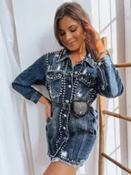 Sukienki - Sukienka jeansowa KALUS niebieska Dstreet EY2253-M - miniaturka - grafika 1