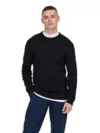 Bluzy męskie - ONLY & SONS Męska bluza ONSPHIL 12 STRUC Crew Knit Noos, ciemnoniebieska, XL, granatowy, XL - miniaturka - grafika 1