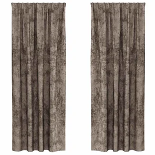 vidaXL Zasłona z zasłonami 2 pcs Cappuccino 225 x 140 cm Aksamit - Zasłony - miniaturka - grafika 1