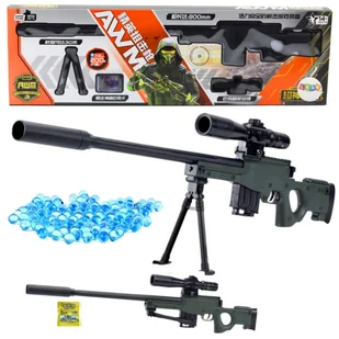 Karabin Snajperski Replika AWM Stojak Kulki Wodne Żelowe 80cm - Zabawki militarne - miniaturka - grafika 1