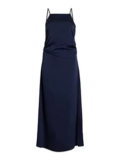 Sukienki - Vila Damska sukienka VIRAVENNA Singlet Slit Maxi Dress/BR/DC, granatowa marynarka, 40, granatowy blezer, 40 - grafika 1