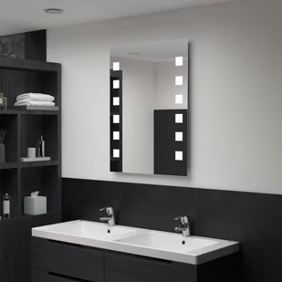 Ścienne lustro łazienkowe z LED VIDAXL, srebrne, 60x80 cm - Lustra - miniaturka - grafika 1