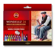 Przybory szkolne - Koh-I-Noor Kredki akwarelowe Mondeluz + pędzel 24 kolory - miniaturka - grafika 1