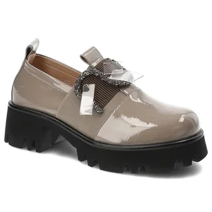 Szare Półbuty S.Barski Wygodne Buty Damskie - Półbuty damskie - miniaturka - grafika 1