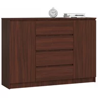 Komody - Akord FABRYKA MEBLI KOMODA K140 2 DRZWI 4 SZUFLADY WENGE OP0LKOMVEN013 - miniaturka - grafika 1