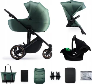 Wózek KinderKraft KINDERKRAFT stroller 3in1 PRIME 2 3IN1 MINK PRO DARK GREEN, KSPRIM02GRE300I - Wózki dziecięce - miniaturka - grafika 1