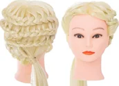Zabawy w naśladowanie dorosłych - DWM GŁOWA FRYZJERSKA TRENINGOWA NATURALNE WŁOSY BLOND - miniaturka - grafika 1
