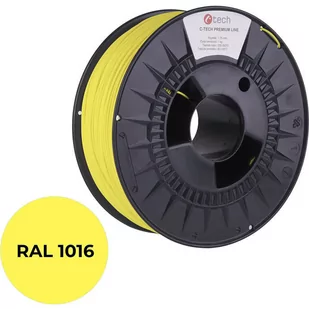 Filament do drukarki 3D C-TECH PREMIUM LINE, PETG, RAL1016, 1,75mm, 1kg, Sulfur yellow - Filamenty i akcesoria do drukarek 3D - miniaturka - grafika 1