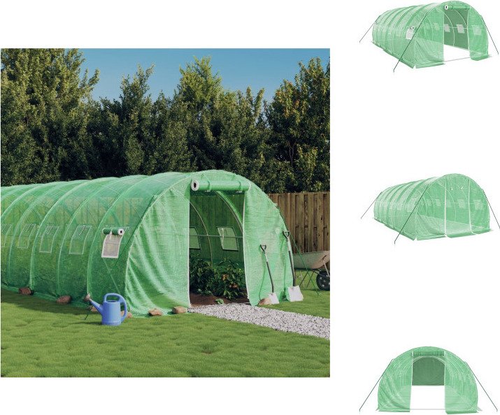 vidaXL Szklarnia z ramą stalową zielona 18 m² 6x3x2 m - Szklarnie