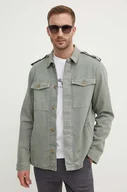 Kurtki męskie - Pepe Jeans kurtka jeansowa EATON COLOUR FIELD JACKET męska kolor zielony przejściowa PM403000 - miniaturka - grafika 1