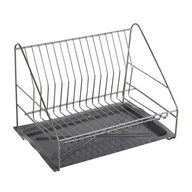 Suszarki do naczyń - Suszarka do naczyń 1-poziomowa 35 cm SMART srebrna z tacką - miniaturka - grafika 1