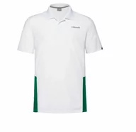 Koszulki sportowe męskie - HEAD Club Tech Polo Shirt M White Green 2020 - miniaturka - grafika 1