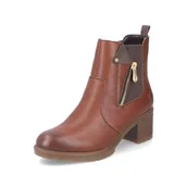 Botki damskie - Rieker Damskie sztyblety 77550, brązowe, 41 EU, brązowy, 41 EU - miniaturka - grafika 1