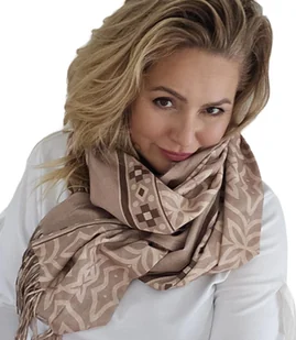 Szal szalik Chusta Stylowy ciepły abstrakcyjny wzór miękki gładki 180x70 cm - Apaszki i szaliki damskie - miniaturka - grafika 1
