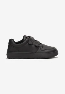 Czarne Buty Sportowe Zapinane na Rzepy na Płaskiej Podeszwie Koreli - Moda i Uroda OUTLET - miniaturka - grafika 1