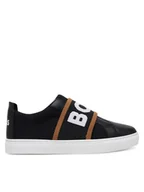 Buty dla chłopców - BOSS Sneakersy J51655 S Czarny - miniaturka - grafika 1