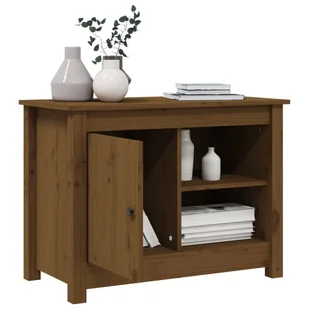 Lumarko Szafka pod TV, miodowy brąz, 70x36,5x52 cm, lite drewno sosnowe - Szafki RTV - miniaturka - grafika 6