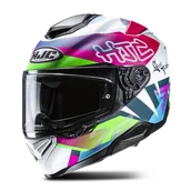 Kaski motocyklowe - Kask Integralny HJC RPHA 72 Goldy Zielony/Złamany Biały/RóżowyM - miniaturka - grafika 1