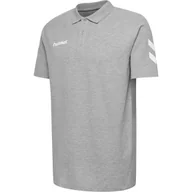 Koszulki męskie - Koszulka bawełniana sportowa Hummel GO Cotton Polo r. L - miniaturka - grafika 1