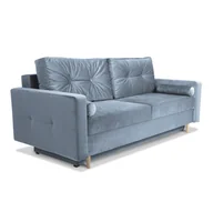 Sofy i kanapy - Sofa STELLA w kolorze stalowo - niebieskim z funkcją spania i pojemnikiem na pościel - miniaturka - grafika 1