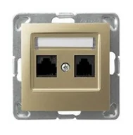 Gniazdka elektryczne - Ospel Gniazdo ścienne IMPRESJA MODUŁ Komputerowe Podwójne kat.5e KRONE złoty metalik GPK-2Y/K/m/28 - miniaturka - grafika 1
