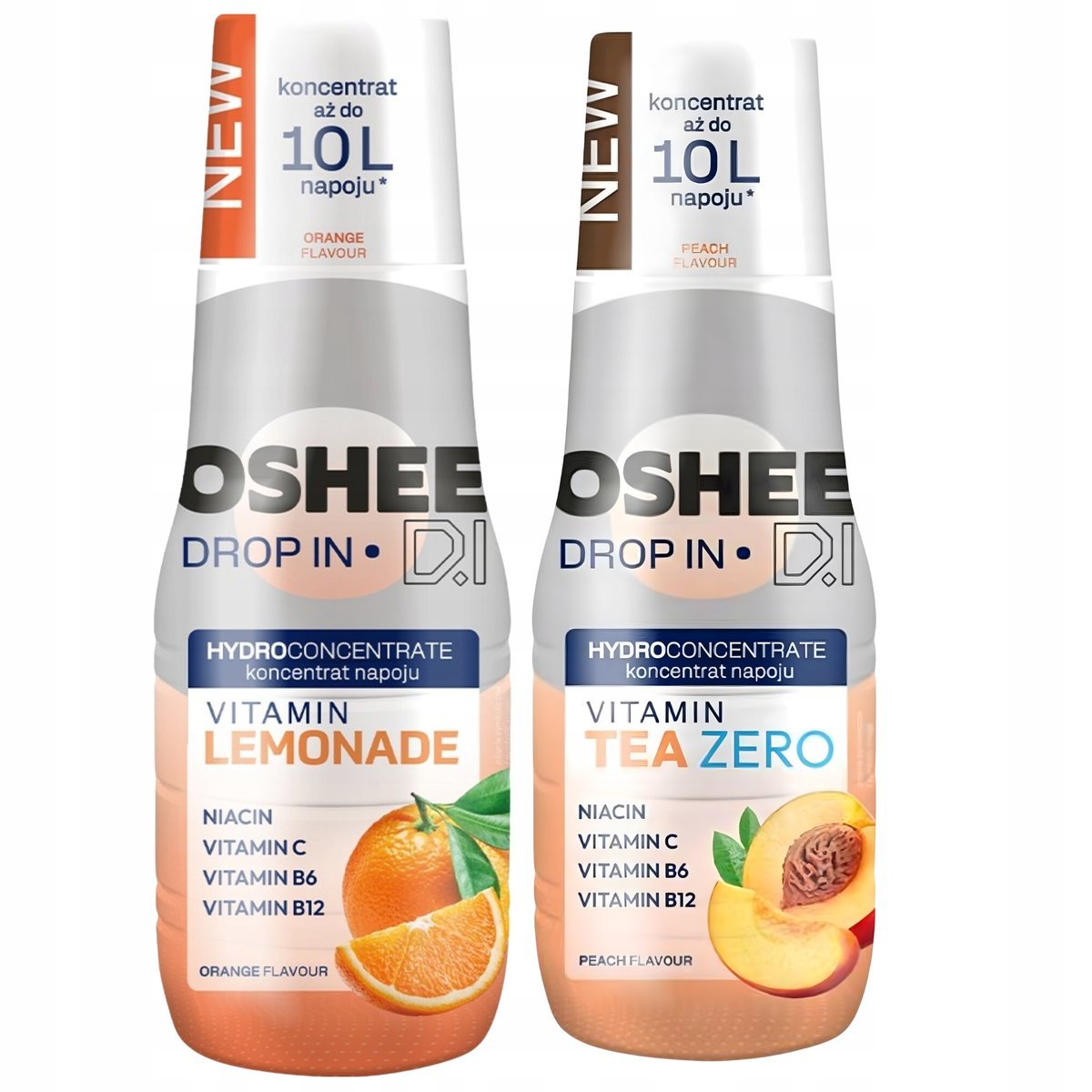 Koncentraty do Saturatora OSHEE DROP IN Lemonade Orange + Tea Peach Zero