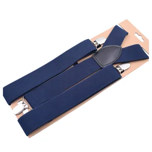 Szelki do spodni 3,5 cm granatowy - Dodatki do ubrań - miniaturka - grafika 1