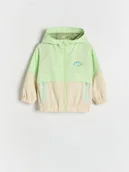 Kombinezony dla dzieci - Reserved - Wodoodporna kurtka z kapturem - jasnozielony - miniaturka - grafika 1