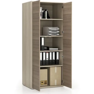 B2B Partner Szafa biurowa z drzwiami LAYERS, 4 półki, 800 x 600 x 1905 mm, dąb naturalny / dąb bejcowany 611532 - Szafy biurowe - miniaturka - grafika 1