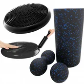 Stoły i łóżka do masażu - Zestaw do ćwiczeń (roller, piłka, podwójna piłka) + Poduszka sensomotoryczna z pompką - miniaturka - grafika 1