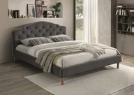 Łóżka - CHLOE VELVET 160X200 szare łóżko tapicerowane na dębowych nogach, tap bluvel 14 - miniaturka - grafika 1