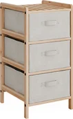 Szafki łazienkowe - Vicco Szafka łazienkowa Bruno, 34.5 x 67 cm z 3 szufladami z tkaniny, Beżowy/Drewno - miniaturka - grafika 1