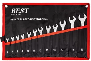 Klucze płasko oczkowe 6-22mm 12 sztuk płaskie płachta SILVER - Klucze i nasadki - miniaturka - grafika 1