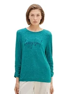 Koszulki i topy damskie - TOM TAILOR T-shirt damski, 32402 - Ever Green Melange, XXL - miniaturka - grafika 1