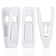 Skarpetki dla dzieci - Tinfol Białe aksamitne klipsy do wieszaków, 24 sztuki wieszaków do spodni, antypoślizgowe, flokowane klipsy na ubrania, idealne do cienkich aksamitnych wieszaków - miniaturka - grafika 1