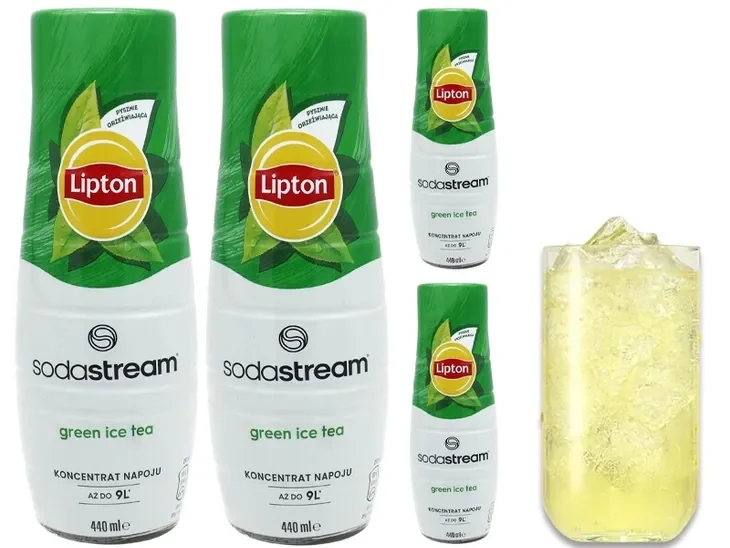 4x Syrop Sodastream Lipton Green Ice Tea Do Saturatora 9l Napoju Z 440ml