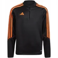 Bluzy damskie - Bluza dla dzieci adidas Tiro 23 Club Training Top czarno-pomarańczowa HZ018 - miniaturka - grafika 1