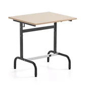 Meble do szkół i przedszkoli - Ławka szkolna 180, laminat HPL, antracyt/brzoza - miniaturka - grafika 1