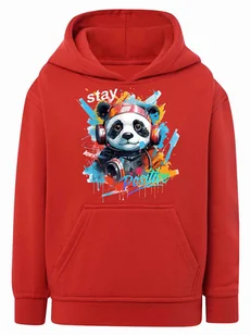 Chłopięca bluza z nadrukiem Panda czerwona Tup Tup - Bluzy dla chłopców - miniaturka - grafika 1