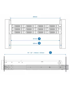 Qnap Slide Rail Kit for TS-1270U, TS-1269U, TS-870U, TVS-871U, TVS-1271U, TS-869 - Akcesoria do szaf serwerowych - miniaturka - grafika 1