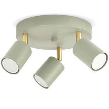 Lampa Sufitowa Plafon 3xGU10 Szałwia Oliwka Złota Ruchoma Pokój Dziecięcy