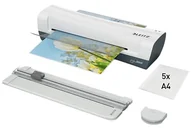 Laminatory - Zestaw Laminator Leitz iLAM Home 4 w 1 A4. Zawiera: 1x laminator Leitz iLAM Home A4, 1x narzędzie do zaokrąglania narożników, 1x trymer, 5x folie UDT do laminacji (2 x 80 mikronów). 74780000 - miniaturka - grafika 1