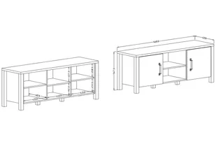Komoda RTV z wnękami Olin 41 - dąb karmel / czarny supermat - Szafki RTV - miniaturka - grafika 3